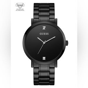 GUESS Men’s Black Diamond Analog Watch With Genuine Diamonds | NWOT